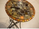 Стол отделанный мозаикой Золотая лихорадка_45K_D50см эпоксидка купить
