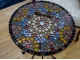 Столик украшенный мозаикой Эрика_37 D40см Эпоксидка купить