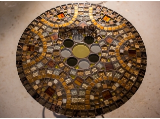 Круглый стол мозаика Пикассо_21 D50см Эпоксидка