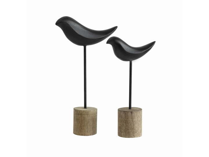 Деревянная статуэтка птицы ВАСАНТ ЧАР — птицы на стойках разной высоты