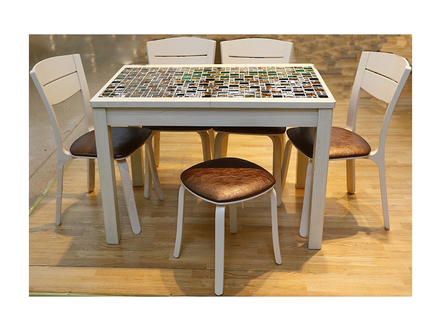 Кухонные столы керамические. Стол обеденный Monte SDT 548. Столешница Grossman 501001. Стол (столешница Compact 760*760*12 + подстолье металл ММА-8050b).