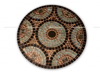 Столик отделанный мозаикой Венский кофе_1 D60см
