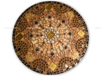 Стол с мозаичной столешницей Золотая лихорадка_1 D70см